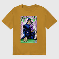 Футболка оверсайз мужская ДжоДжо ставит душу матери, цвет: горчичный