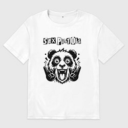 Футболка оверсайз мужская Sex Pistols - rock panda, цвет: белый