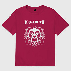 Футболка оверсайз мужская Megadeth rock panda, цвет: маджента