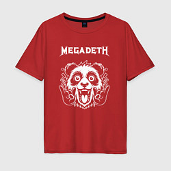 Футболка оверсайз мужская Megadeth rock panda, цвет: красный