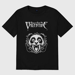 Футболка оверсайз мужская Bullet For My Valentine rock panda, цвет: черный