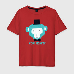 Футболка оверсайз мужская Cool monkey, цвет: красный