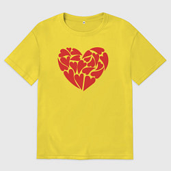 Футболка оверсайз мужская Hearts of love, цвет: желтый