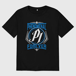 Футболка оверсайз мужская Эй Джей Стайлз - Феноменальный, цвет: черный