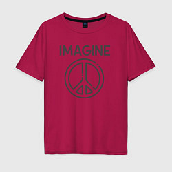 Футболка оверсайз мужская Peace imagine, цвет: маджента