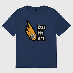 Футболка оверсайз мужская Kiss my ace volleyball, цвет: тёмно-синий