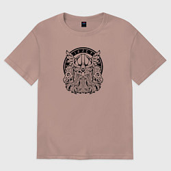 Футболка оверсайз мужская Мифический скандинавский бог Один, цвет: пыльно-розовый