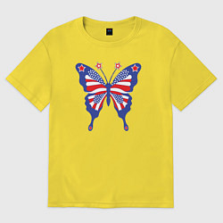 Футболка оверсайз мужская USA butterfly, цвет: желтый