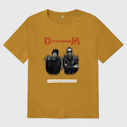 Футболка оверсайз мужская Depeche Mode - dave and martin tour, цвет: горчичный