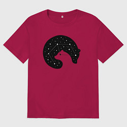 Футболка оверсайз мужская Большая медведица в космосе, цвет: маджента