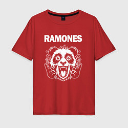 Футболка оверсайз мужская Ramones rock panda, цвет: красный