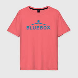 Футболка оверсайз мужская Доктор Кто Bluebox, цвет: коралловый
