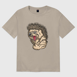 Футболка оверсайз мужская Hedgehog, цвет: миндальный