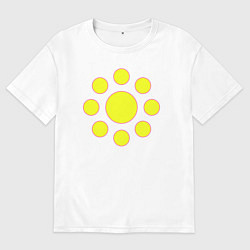 Футболка оверсайз мужская Желтые окружности, цвет: белый