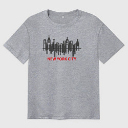 Футболка оверсайз мужская New York United States, цвет: меланж