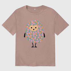 Футболка оверсайз мужская Милая сова, цвет: пыльно-розовый