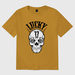 Футболка оверсайз мужская Lucky skull, цвет: горчичный