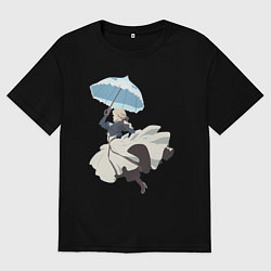 Футболка оверсайз мужская Вайолет Эвергарден автозапоминающая кукла, цвет: черный