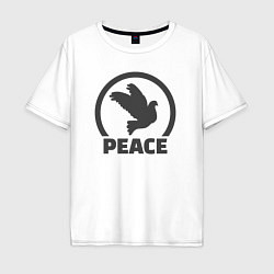 Футболка оверсайз мужская Peace bird, цвет: белый