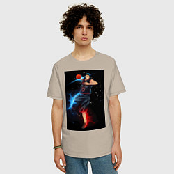 Футболка оверсайз мужская Баскетбол Куроко Дайки Аоминэ, цвет: миндальный — фото 2