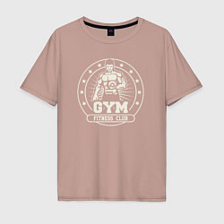 Футболка оверсайз мужская Gym fitness club, цвет: пыльно-розовый