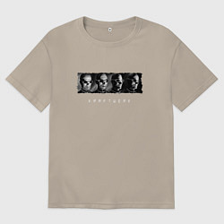 Футболка оверсайз мужская Kraftwerk - The band, цвет: миндальный