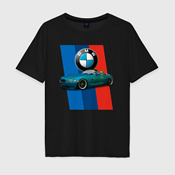 Футболка оверсайз мужская Родстер BMW Z4, цвет: черный