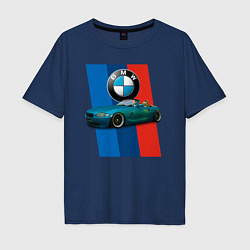 Футболка оверсайз мужская Родстер BMW Z4, цвет: тёмно-синий