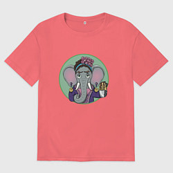 Мужская футболка оверсайз Слониха сладкоежка