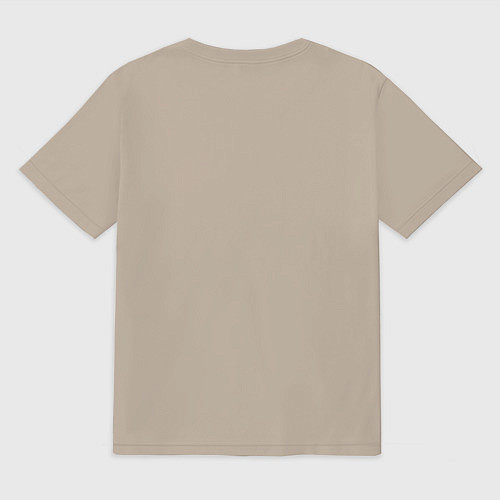 Мужская футболка оверсайз Утка с ножом fuck you / Миндальный – фото 2