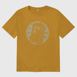 Футболка оверсайз мужская Time tardis, цвет: горчичный
