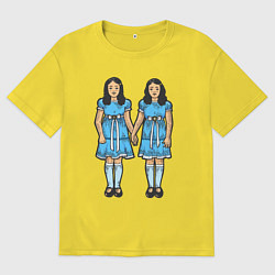 Футболка оверсайз мужская Близняшки сияние, цвет: желтый