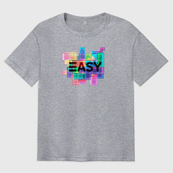 Футболка оверсайз мужская Разноцветный тетрис, цвет: меланж