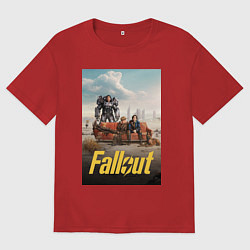 Футболка оверсайз мужская Фоллаут на диване, цвет: красный