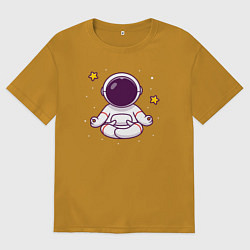Футболка оверсайз мужская Космический релакс, цвет: горчичный