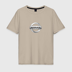 Футболка оверсайз мужская Nissan brend, цвет: миндальный