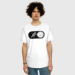 Футболка оверсайз мужская Режим космоса включен, цвет: белый — фото 2