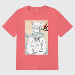 Футболка оверсайз мужская Очень приятно Бог Томоэ, цвет: коралловый