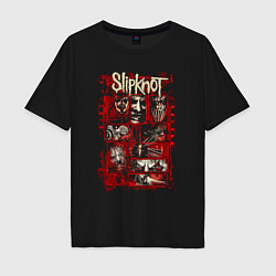 Футболка оверсайз мужская Slipknot rock band, цвет: черный
