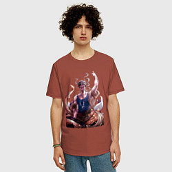 Футболка оверсайз мужская Повесть о конце света Будда, цвет: кирпичный — фото 2