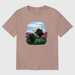 Футболка оверсайз мужская Духи леса, цвет: пыльно-розовый