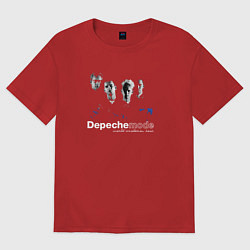 Футболка оверсайз мужская Depeche Mode - Silence mode, цвет: красный