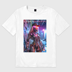 Футболка оверсайз мужская Cyber Barbie - neon glow fantasy, цвет: белый