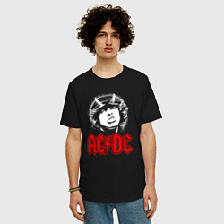 Футболка оверсайз мужская ACDC Angus Young rock, цвет: черный — фото 2