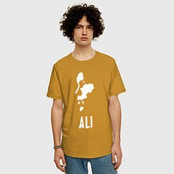 Футболка оверсайз мужская Боксёр Али, цвет: горчичный — фото 2