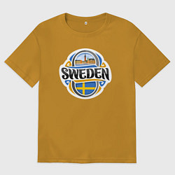 Футболка оверсайз мужская Sweden, цвет: горчичный