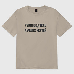 Футболка оверсайз мужская Руководитель лучших чертей, цвет: миндальный