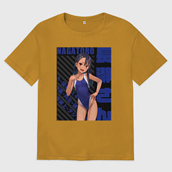 Футболка оверсайз мужская Не издевайся Нагаторо Хаясэ, цвет: горчичный