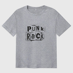 Футболка оверсайз мужская Панк рок граффити, цвет: меланж