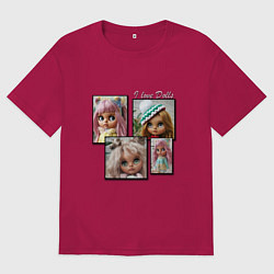 Футболка оверсайз мужская Люблю кукол, цвет: маджента